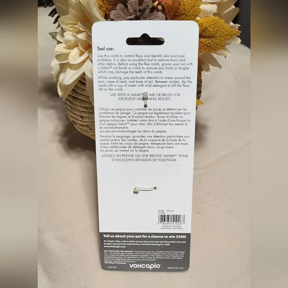 Safari By Coastal NWT Green Cat Flea Comb- 1ct 🐈